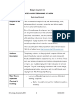 Design Document For Blended Course Design and Delivery