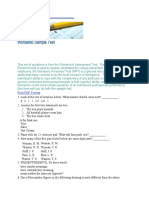 Wonderlic Sample Test: Print PDF Format