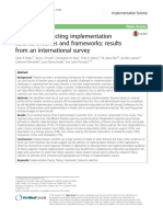 Criteria For Selecting Implementation Science Theories and Frameworks: Results From An International Survey