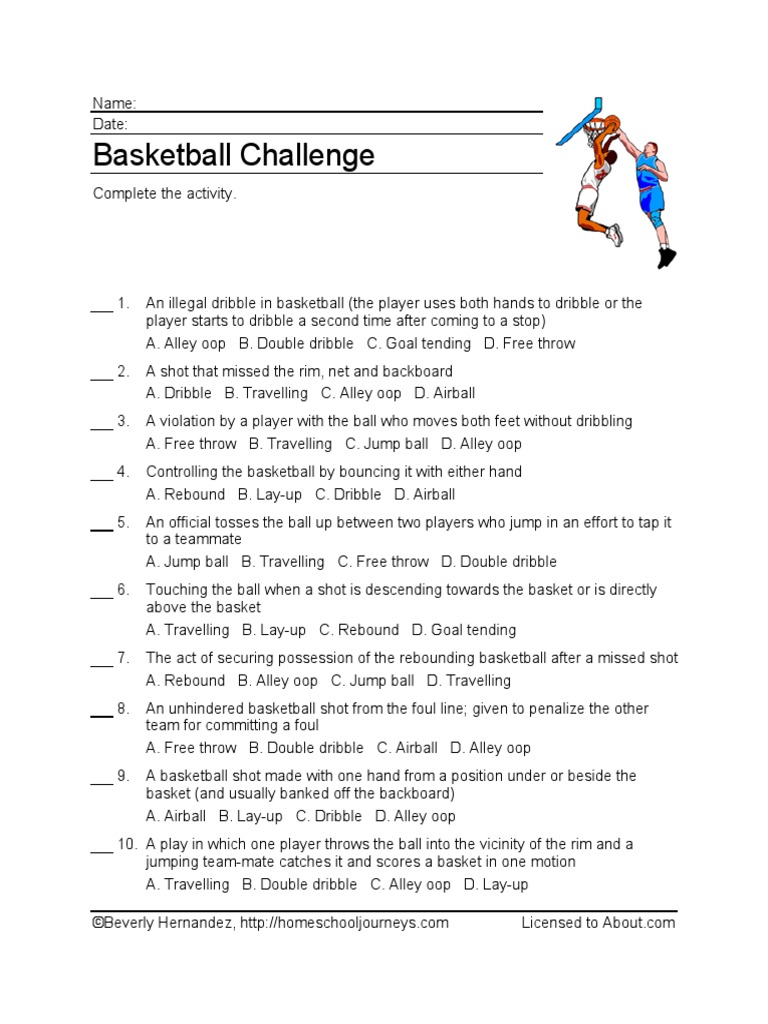 Basketball Challenge Activity Answers | PDF