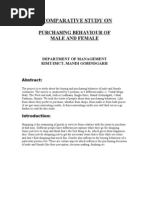 Download Study on Purchasing Behaviour of Males  Females by Prince Chaudhry SN40081059 doc pdf