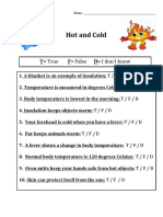 Hot and Cold Pre-Assessment