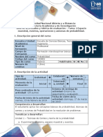 Guía de Actividades y Rúbrica de Evaluación - Tarea 1-Espacio Muestral, Eventos, Operaciones y Axiomas de Probabilidad