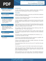 First Conditional Card Game: Activity Type