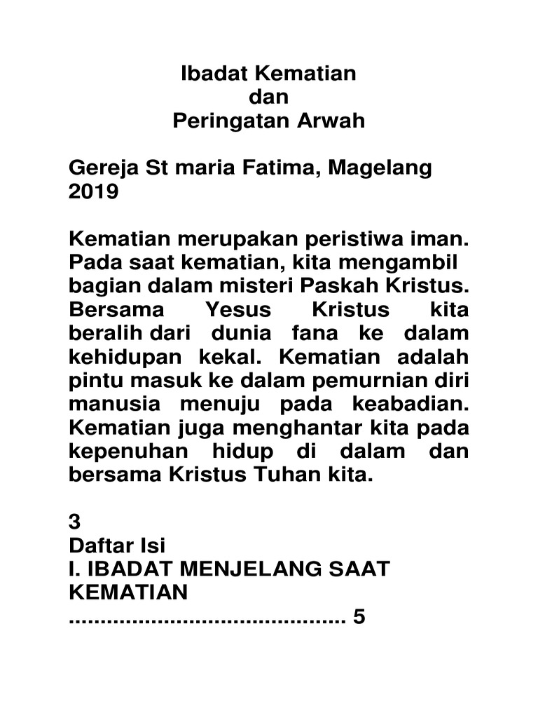 Ibadat Kematian Dan Peringatan Arwah Pdf