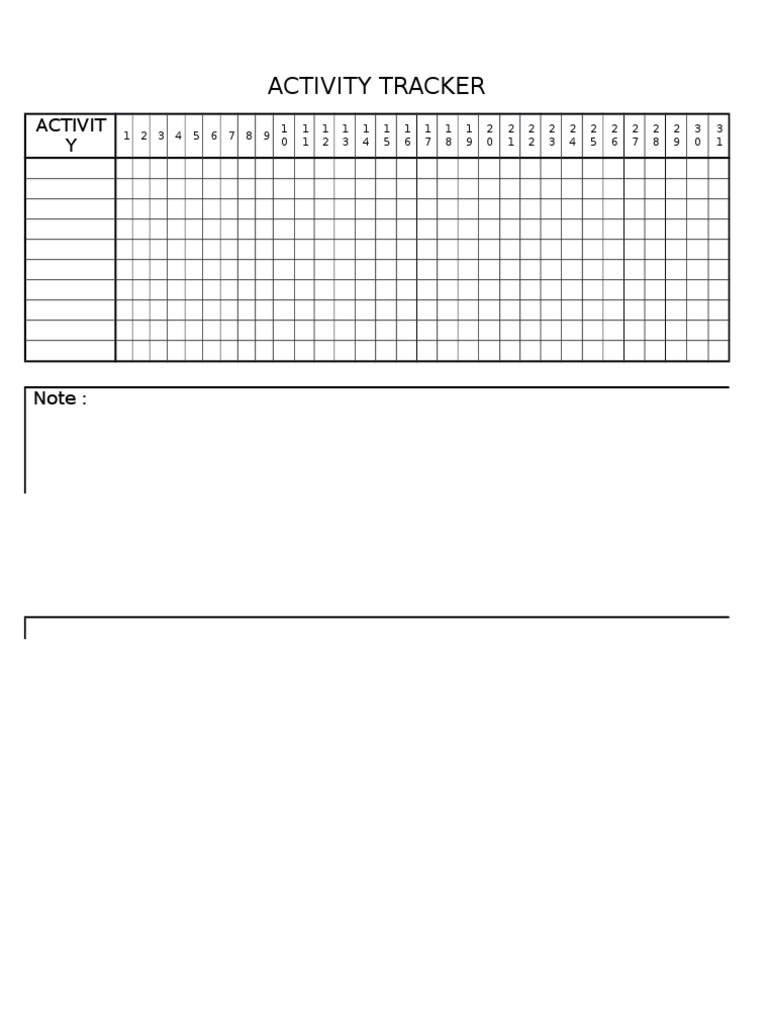Activity Tracker: Activit Y | PDF