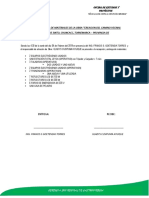 Acta de internamiento de materiales para obra de camino vecinal