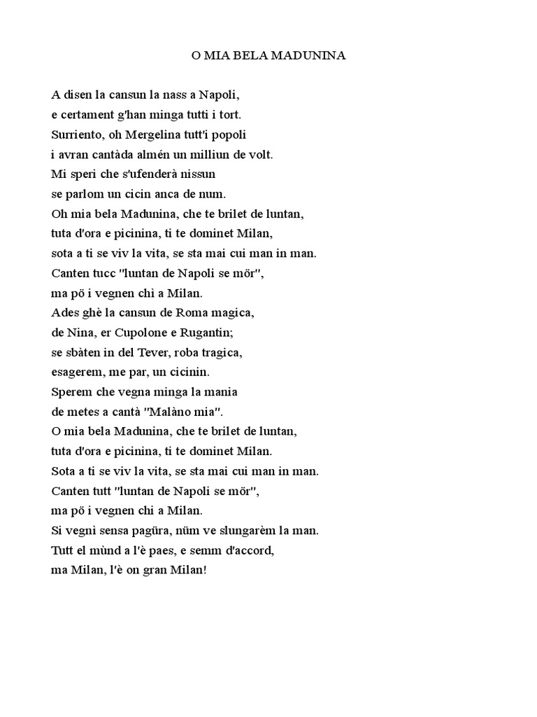 O Mia Bela Madunina