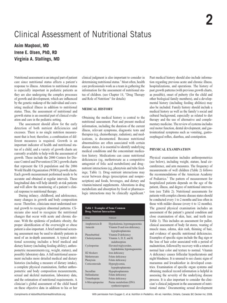19 Clinical - Assessment - of - Nutritional - Status | PDF | Nutrition ...