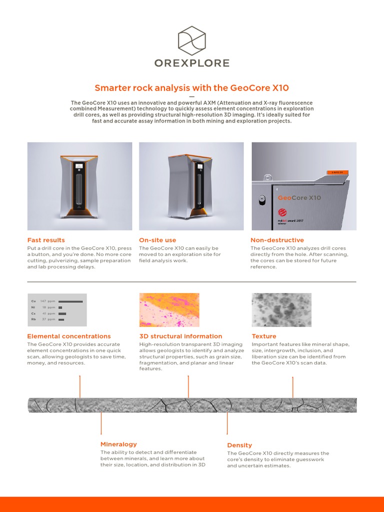 GeoCore X10: Fast Core Analysis Tool | PDF | Geology | Geochemistry