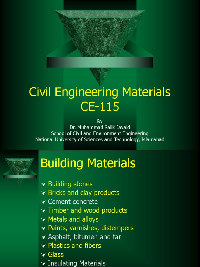 Civil Engineering Materials CE115 PDF Asphalt Natural Rubber