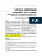 Aportes Al Estudio de Las Representaciones Sociales Del Trabajo Y Del Estudio en Jóvenes de Distintos Niveles de Escolaridad Media