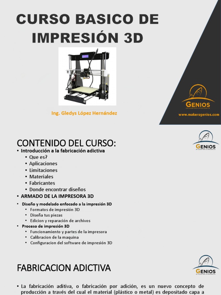 Curso Básico de Impresión 3D | PDF | Ingeniería | Impresión