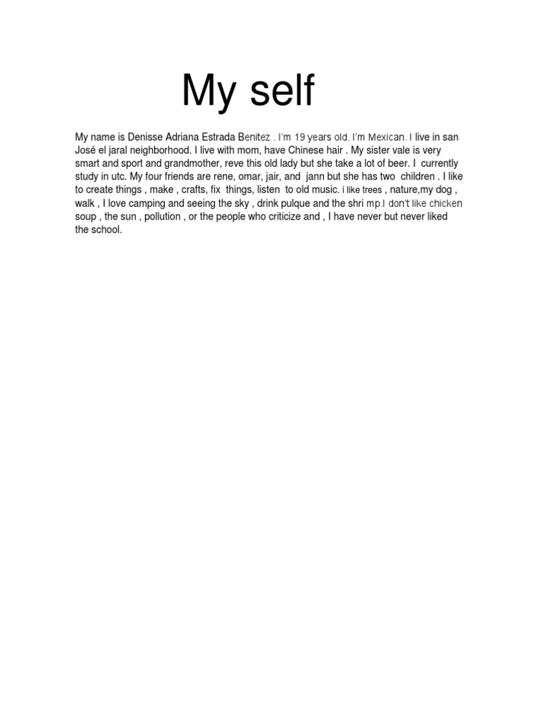My Self: - I Like Trees | PDF | Wellness