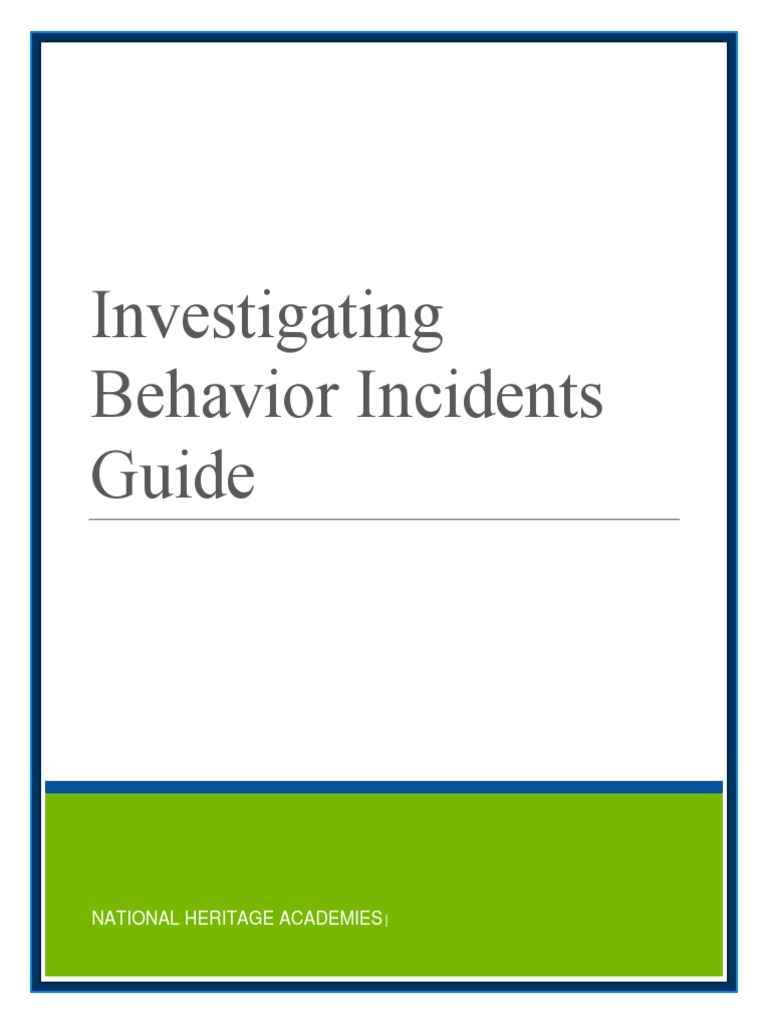 Behavior Incident Investigation Guide | PDF | Question | Evidence