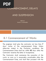 Commencement Delays and Suspension