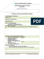 Student Development Program Project Proposal Template