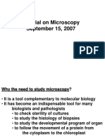 Tutorial On Microscopy September 15, 2007