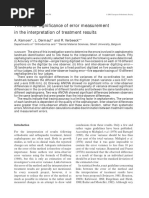 The Clinical Significance of Error Measurement in The Interpretation of Treatment Results