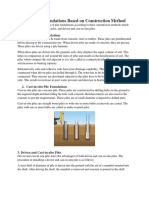 Types of Pile Foundations Based On Construction Method