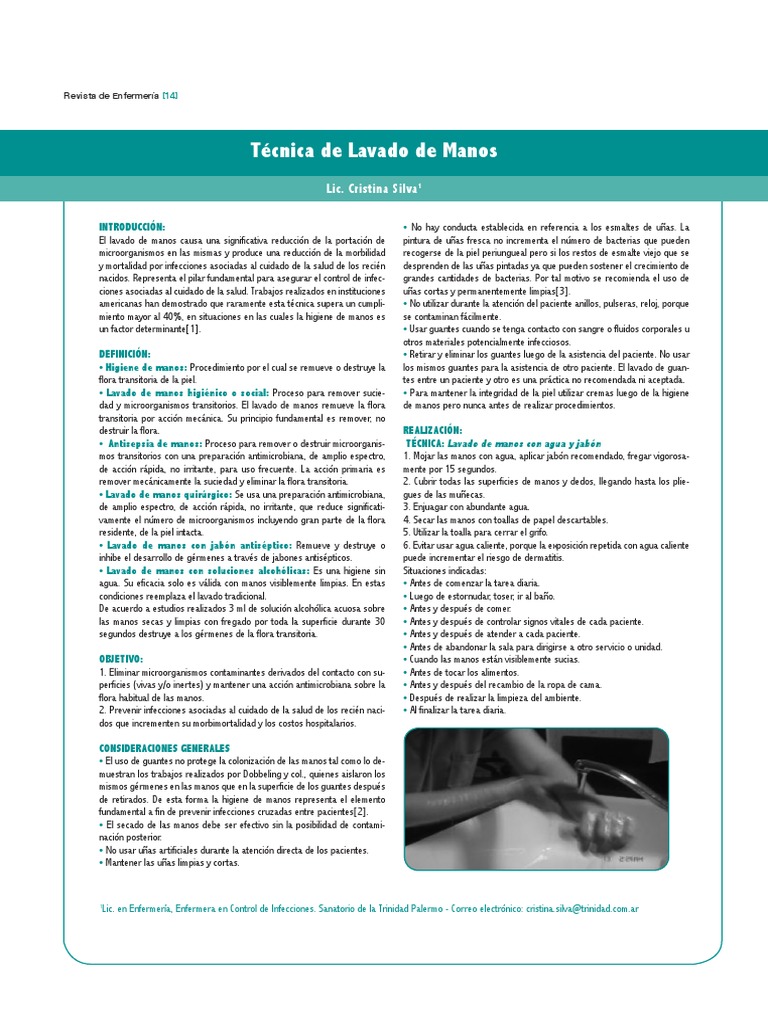 Técnica de Lavado de Manos | PDF | Lavado de manos | Higiene