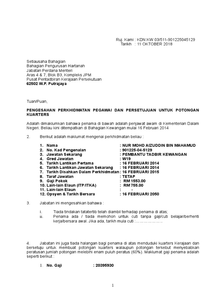 Format Surat Pengesahan Majikan Pdf