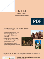 PGEF 400: Unit 2 - Lecture 1 Traditional Indigenous Practices