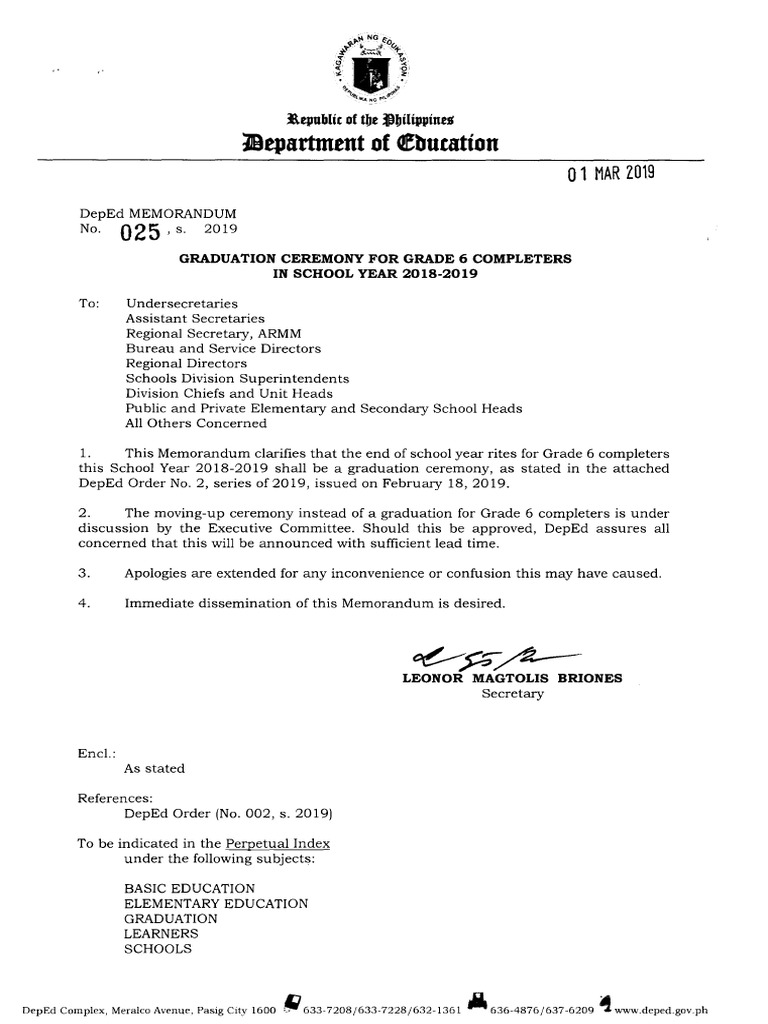 DM_s2019_025 DepEd Memorandum Education Policy Schools