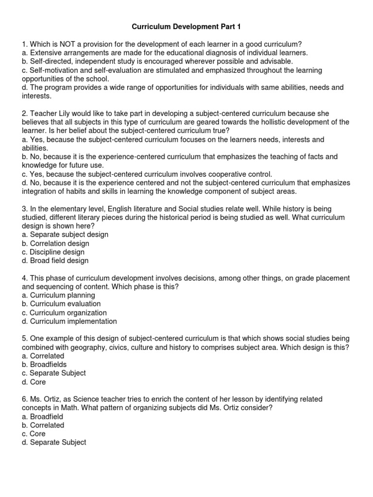 Curriculum Development Prof - Ed | PDF | Curriculum | Educational ...