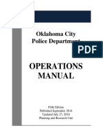 Oklahoma City Police Department OCPD Policy & Operations Manual as of 2018