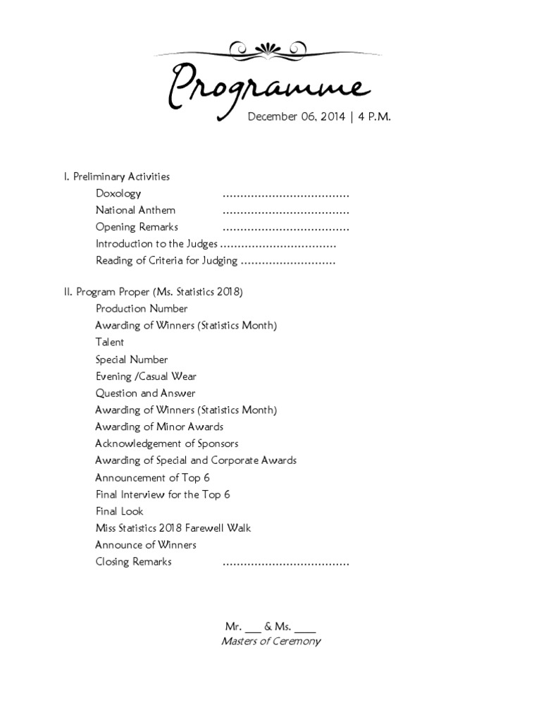 Sample PROGRAM | PDF