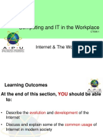 Computing and IT in The Workplace: Internet & The World Wide Web