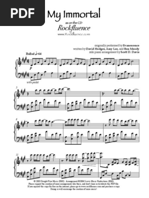 My Inmortal Partitura Piano PDF | PDF | American Musicians | Leisure