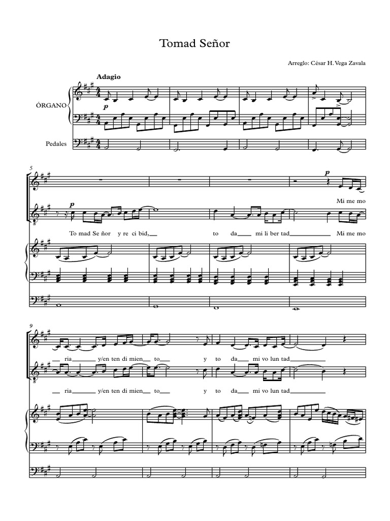 Tomad Señor - Partitura Completa PDF | PDF