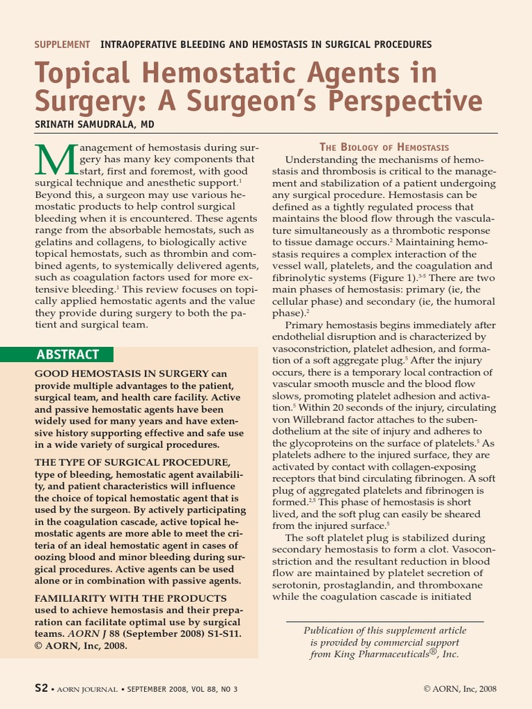 Topical Hemostatic Agents in Surgery.pdf Hemostasis Coagulation
