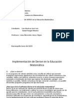 Implementación de Derive en La Educación Matemática