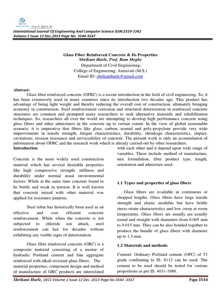 Glass Fiber Reinforced Concrete Overview | PDF | Reinforced Concrete ...