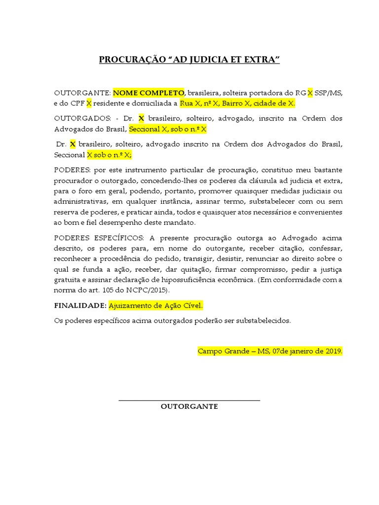 Modelo Procuração Cível PDF