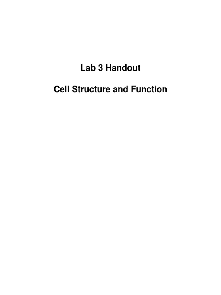 Cell Structure Lab Handout | PDF