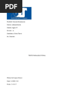 Facultad: Ciencias Económicas Carrera: Administración Cátedra: Ingles IV Sección: A Catedrática: Kevin Torres 4to. Semestre