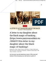 Yanis Varoufakis - A Letter To My Daughter About The Black Magic of Banking