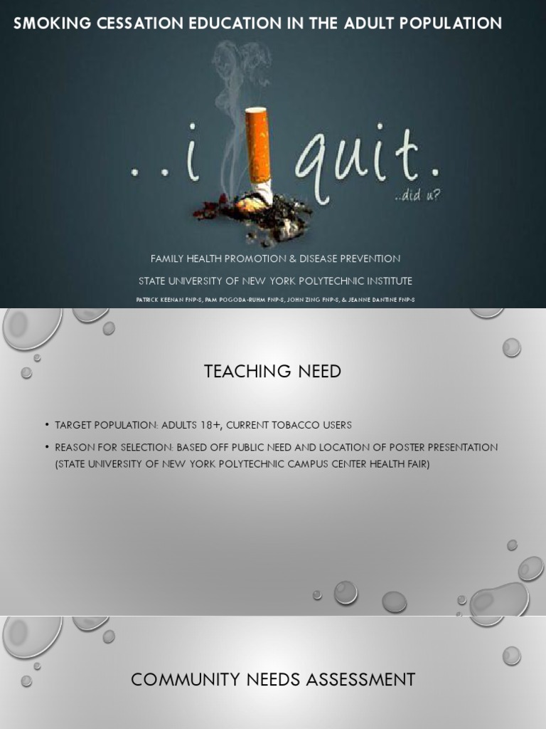 Smoking Cessation Education for Adults | PDF | Tobacco Smoking