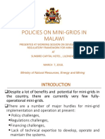 Policies On Mini Grids in Malawi