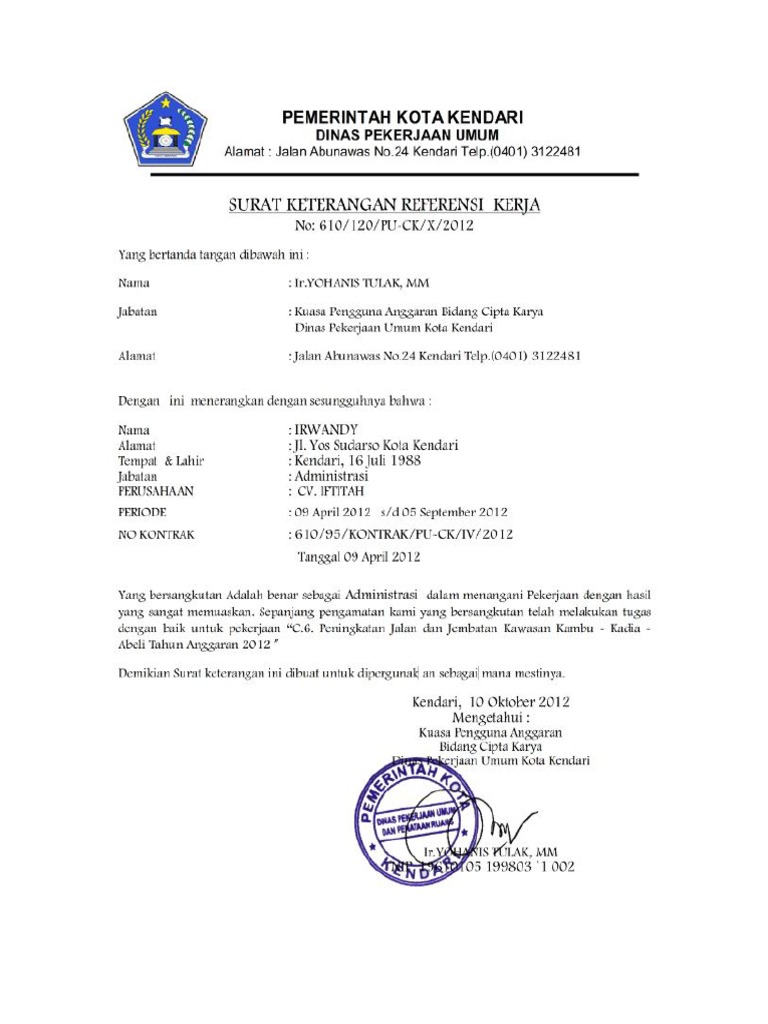 Download 93+ Contoh Surat Surat Referensi Kerja Terbaik Dan Terbaru
