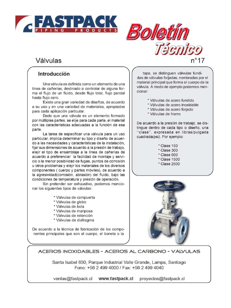 Valvulas Fastpack | PDF | Válvula | Líquidos