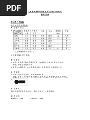 Ba Sains Thn 3 Sjkc Kssr Semakan Suggested Answer 1 Pdf