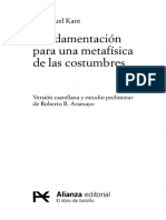 Kant - Fundamentacion para Una Metafisica de Las Costumbres - Trad. Rodríguez Aramayo PDF