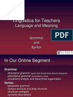 Online Syntax and Pedagogical Grammar