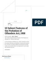 10 Salient Features of The Probation of Offenders Act, 1958