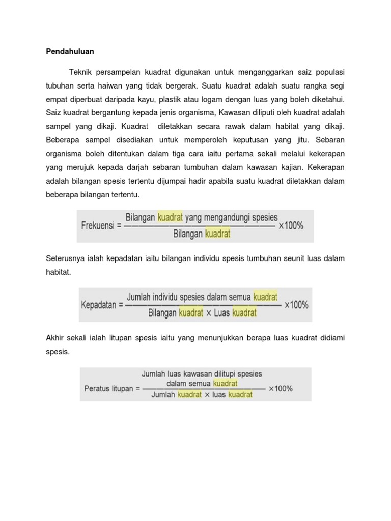 Quadrat Sampling Modul | PDF